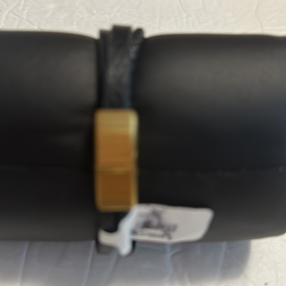 Men Stainless Steel Leather black Bracelet SM - Picture 2 of 5